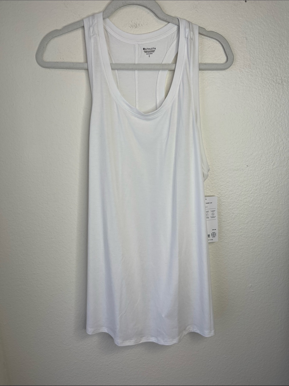 Athleta White Scoop-Neck Racerback Tank